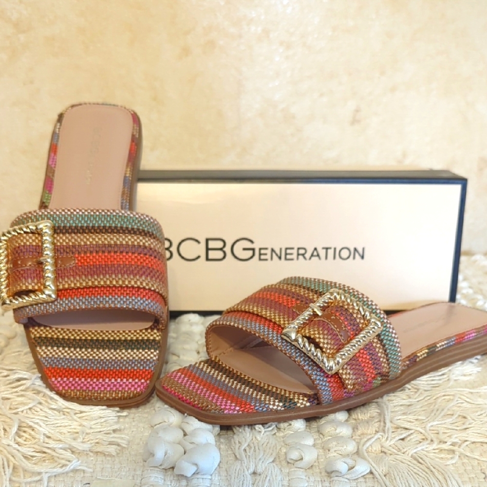 BCBGeneration NIB Sandals 9 Multi Color